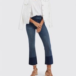 NWOT SPANX Cropped Distressed Flared Denim Womens Large